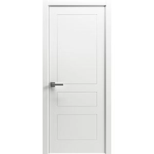 Interior Solid French Door 18" x 80" inches / Mela 0733 Painted White / Single Regular Panel Frame Handle / Bathroom Bedroom Modern Doors