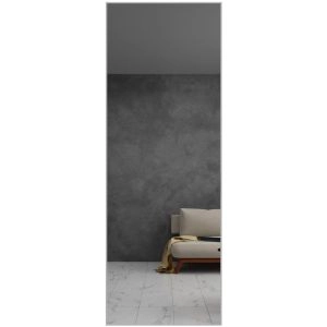 Mirror Hidden Barn Door | Termix 0808 With White Back Panel and Silver Edge| Modern Finished Doors | Space Saving Wall Mounted Magic Concealed Sliding Set 32" x 86"