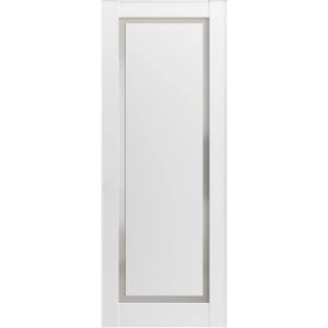 Slab Barn Door Panel | Planum 0888 Painted White with Frosted Glass | Sturdy Finished Flush Modern Doors | Pocket Closet Sliding-36" x 80"