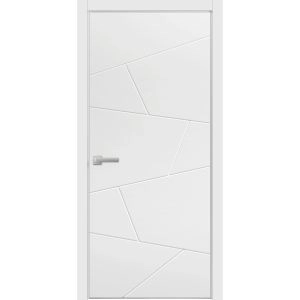 Modern Wood Interior Door with Hardware | Planum 0990 White Silk | Single Panel Frame Trims | Bathroom Bedroom Sturdy Doors-18" x 80"