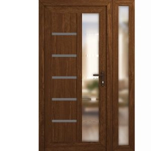 Manux 8088 doors with sidelight 48x80 (36+12x80) brown upvc