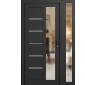 Manux 8088 doors with sidelight 48x80 (36+12x80) grey upvc