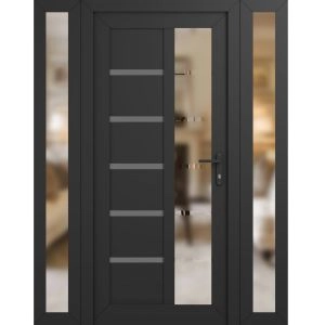 Manux 8088 doors with sidelight 60x80 (12+36+12x80) grey upvc