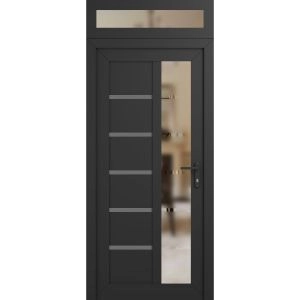 Manux 8088 doors with sidelight 36x94 (36x80+14) grey upvc