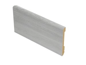Armalux 8 x 8Ft Pack | Light Grey Oak Interior Baseboard | PVC Film-Covered MDF - Slim Profile 1/2" Width -4.25"