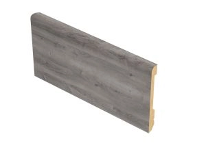 Armalux 8 x 8Ft Pack | Nebraska Grey Interior Baseboard | PVC Film-Covered MDF - Slim Profile 1/2" Width - 4.25"