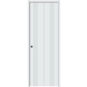 Sliding Closet Bi-fold Doors 36 x 80 inches | BASIC 0111 Arctic White | Sturdy Tracks Moldings Trims Hardware Set | Wood Solid Bedroom Wardrobe Doors