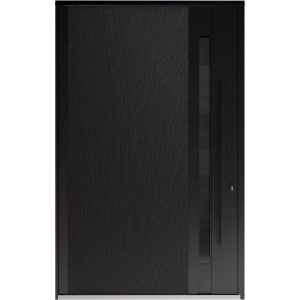 Front Exterior Pivot Prehung Aluminum Door / Axis 1163 Ardesia Nero / Entry Metal Modern W48" x H80" Left-hand Inswing