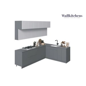 Kitchen Radiance Collection Gray & White Gloss Color Base Size 9Ft Wide