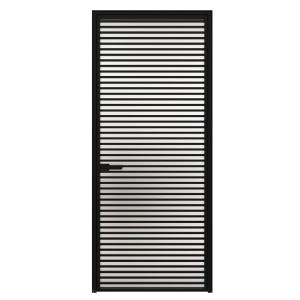 Aluminum Interior Hidden Door | Lumo 1901 Black Frosted Glass with Frame 24" x 80" Right-hand Inswing