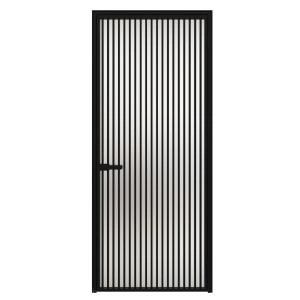 Aluminum Interior Hidden Door | Lumo 1902 Black Frosted Glass with Frame 24" x 80" Right-hand Inswing
