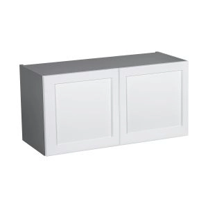 33" x 18" Wall Cabinet-Double Door-with Shaker White Matte door