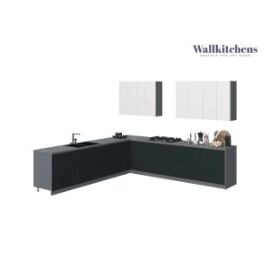 Kitchen Prodigy Collection Black & White Gloss Color Base Size 11Ft Wide