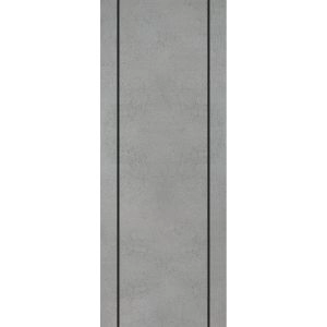 Slab Barn Door Panel | Planum 0017 Concrete and Aluminum Strips | Sturdy Finished Flush Modern Doors | Pocket Closet Sliding-18" x 80"