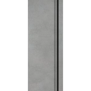 Slab Barn Door Panel | Planum 0011 Concrete and Aluminum Strips | Sturdy Finished Flush Modern Doors | Pocket Closet Sliding