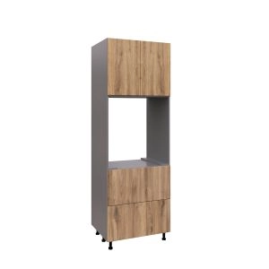 SOC3096DD-DD-GRE Tall Single Oven Cabinets -with Natural Teak door