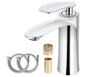 Stainless Steel Bathroom Faucet, Single Handle Bathroom Faucet for Sink 1 Hole, Lavatory Vanity Tap
