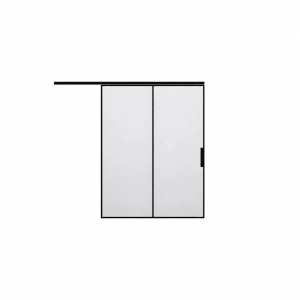 Lumo 1900 interior barn bypass door 48x80 (2* 24x80) black aluminum