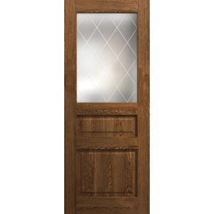 Slab Door Panel 18 x 80 inches | Ego 5011 Cognac Oak Veneer | Wood Veneer Doors | Pocket Closet Sliding Barn