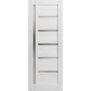 Slab Barn Door Panel | Quadro 4088 Nordic White with Frosted Glass | Sturdy Finished Doors | Pocket Closet Sliding