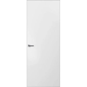 Modern Solid Hidden Door with Handle | Planum 0010 Primed with Black Hidden Frame 28" x 84" Right-hand Outswing Black Frame | Hinges Lock Handle | Modern Wardrobe Wood Solid Doors