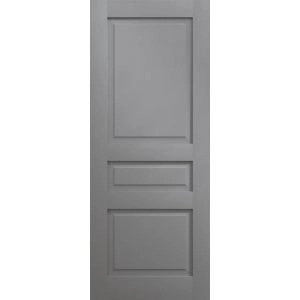 Slab Door Panel 18 x 80 inches | Ego 5012 Painted Grey Oak | Wood Veneer Doors | Pocket Closet Sliding Barn