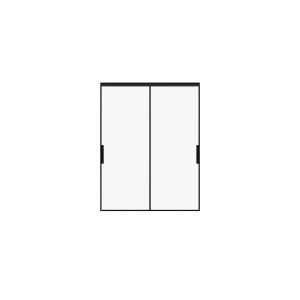 Lumo 1800 interior closet bypass door 48x80 (2* 24x80) black aluminum