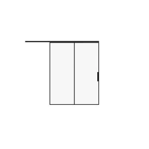 Lumo 1800 interior barn bypass door 48x80 (2* 24x80) black aluminum