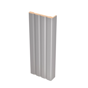 Fluted Trims with Square Rosettes for Interior Doors, Painted Grey, Up to 84x84” Doors