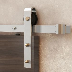 8FT Barn Silver Brushed Nickel Sliding Hardware Kit Track Rail