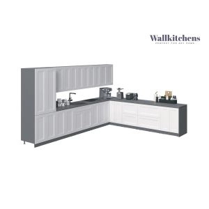Kitchen Regal Collection White Matte Color Base Size 13Ft Wide