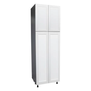30" x 84" Utility Cabinet-Four Door-with Shaker White Matte door