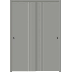 Sliding Closet Bypass Doors 36 x 80 inches | BASIC 0111 Dove Grey | Rails Hardware Set | Wood Solid Bedroom Wardrobe Doors