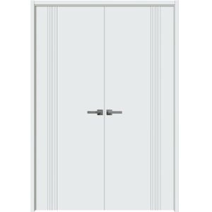 Interior Solid French Double Doors 36 x 80 inches | BASIC 0111 Arctic White | Wood Interior Solid Panel Frame | Closet Bedroom Modern Doors