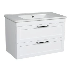 Modern Wall-Mount Bathroom Vanity with Washbasin | Palm Beach Matte Gloss Collection | Non-Toxic Fire-Resistant MDF-26"