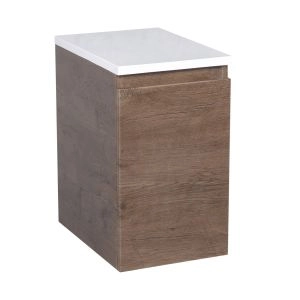 Side Vanity Cabinet WAVE Collection Rosewood Color 12"