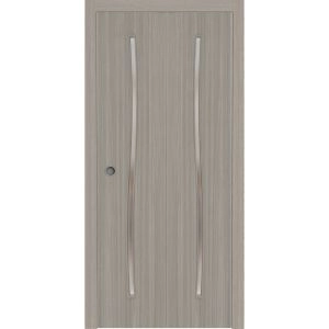 Sliding Closet Bi-fold Doors 36 x 80 inches | BASIC 3002 Oak Franko | Sturdy Tracks Moldings Trims Hardware Set | Wood Solid Bedroom Wardrobe Doors