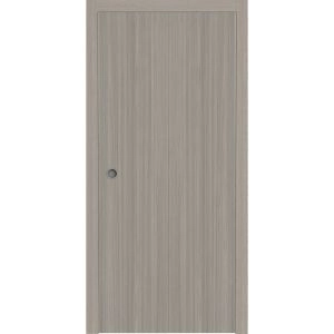 Sliding Closet Bi-fold Doors 36 x 80 inches | BASIC 3001 Oak Franko | Sturdy Tracks Moldings Trims Hardware Set | Wood Solid Bedroom Wardrobe Doors