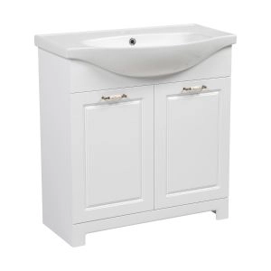 Modern Free Standing Bathroom Vanity with Washbasin | Classic White Matte Collection | Non-Toxic Fire-Resistant MDF
