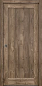 Panel Lite Pocket Door 28 x 84 Frames | Quadro 4111 Walnut | Kit Trims Rail Hardware | Solid Wood Interior Pantry Kitchen Bedroom Sliding Closet Sturdy Doors