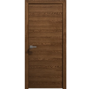 Interior Solid French Door 18 x 80 inches | Ego 5000 Cognac Oak Veneer | Single Regular Panel Frame Handle | Bathroom Bedroom Modern Doors