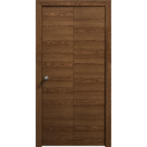 Sliding Closet Bi-fold Doors 36 x 80 inches | Ego 5000 Cognac Oak Veneer | Sturdy Tracks Moldings Trims Hardware Set | Wood Solid Bedroom Wardrobe Doors