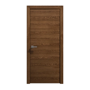 Interior Solid French Door 18 x 96 inches | Ego 5000 Cognac Oak Veneer | Single Regular Panel Frame Handle | Bathroom Bedroom Modern Doors