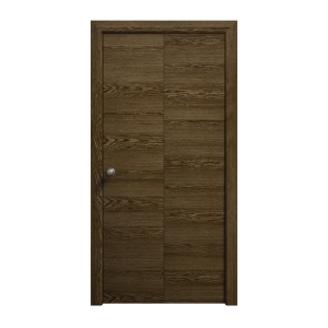 Sliding Closet Bi-fold Doors 48 x 84 inches | Ego 5000 Marble Oak | Sturdy Tracks Moldings Trims Hardware Set | Wood Solid Bedroom Wardrobe Doors