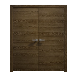 Interior Solid French Double Doors 36 x 84 inches | Ego 5000 Marble Oak | Wood Interior Solid Panel Frame | Closet Bedroom Modern Doors