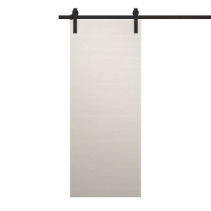 Modern Barn Door 18 x 84 inches | Ego 5000 Painted White Oak | 6.6FT Rail Track Heavy Hardware Set | Solid Panel Interior Doors