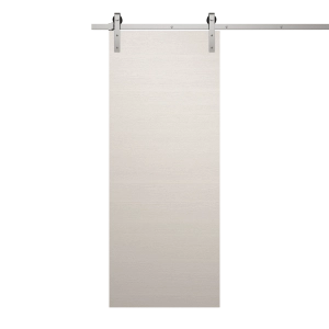 Modern Barn Door 32 x 84 inches | Ego 5000 Painted White Oak | 6.6FT Silver Rail Track Heavy Hardware Set | Solid Panel Interior Doors