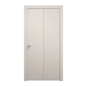 Sliding Closet Bi-fold Doors 56 x 80 inches | Ego 5000 Painted White Oak | Sturdy Tracks Moldings Trims Hardware Set | Wood Solid Bedroom Wardrobe Doors