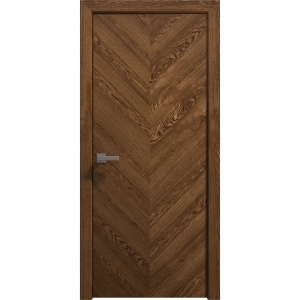 Interior Solid French Door 18 x 80 inches | Ego 5005 Cognac Oak Veneer | Single Regular Panel Frame Handle | Bathroom Bedroom Modern Doors
