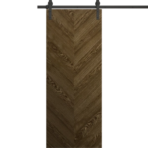 Modern Barn Door 18 x 80 inches | Ego 5005 Marble Oak | 6.6FT Rail Track Heavy Hardware Set | Solid Panel Interior Doors